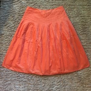 J Crew Orange Pleated Detail Skirt